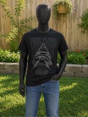 Pink Floyd Black Graphic Tee with Pyramid Eye Design